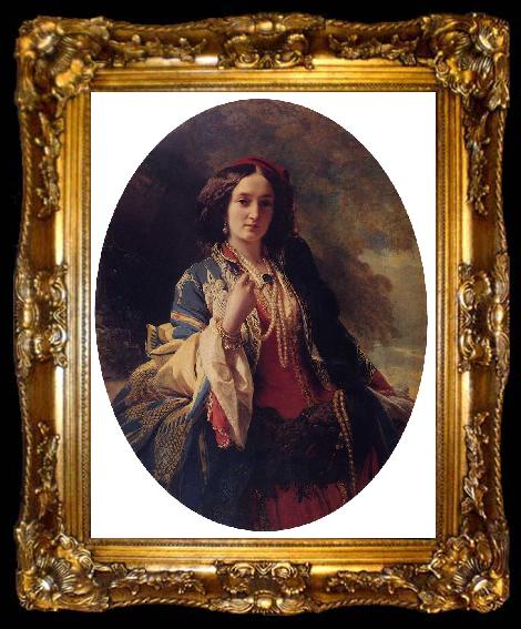 framed  Franz Xaver Winterhalter Katarzyna Branicka, Countess Potocka, ta009-2